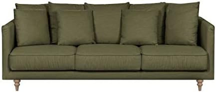 Constance Canape Droit Fixe 4 Places Tissu Vert Kaki Classique