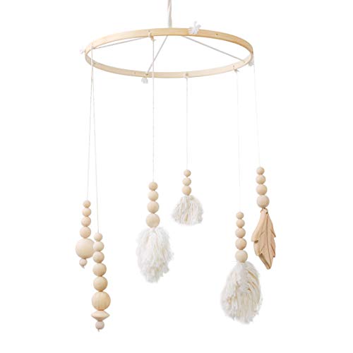 Amazon Com Creative Bed Bell Wooden Crib Wind Chim Baby Mobile Nordic Style Wall Decorations Crib Tent Room Ornament Newborn Gift Baby