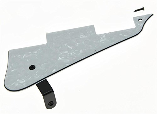 KAISH White Pearl LP Guitar Pickguard with Black Bracket for Epiphone Les Paul