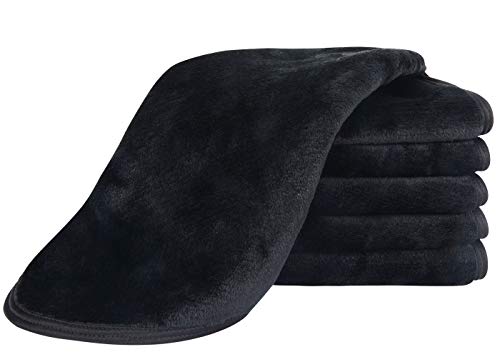 VIVOTE Makeup Remover Cloths Microfibre 6-Pack Reusable Facial Cleansing Towel Makeup Removal Ultra Soft Face Cloth 30cmx30cm Black