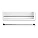 Rustic State Wall Mount Wood Floating Shelves with Metal Rail & Towel Bar - Spice Rack Display - Kitchen, Bathroom, Living Room, Bedroom Wall Décor Storage Organizer - White
