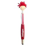 Live Happy Mop Topper Screen Cleaner Stylus Pen - Fun Pen For Kids and Adults (Red Colored Pen with Black Ink)