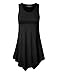 Made By Johnny MBJ WT671 Womens Summer Sleeveless Irregular Handkerchie Hem Loose Tunic Tops Flowy Blouses Shirt XXL Black