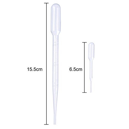 Transfer Pipettes, 300 Pack Disposable Graduated Liquids Pipette Eye Dropper, Oils,Crafts(3ML,1ML,0.2ML)