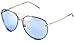 FLAWLESS EYEWEAR Oval Oceanic Lens Twirl Metal Design Frames Pilot Police Sunglasses (Blue, 65)