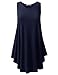 URBANCLEO Womens Scoop Neck Sleeveless Elong Tunic Top Shirt Navy XLarge