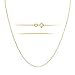 KEZEF 18k Gold over Sterling Silver 1mm Thin Box Chain Necklace Made in Italy 36 Inch