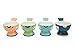 WD-Set of 4 Pcs Cute Bird Shape Ceramic soft or Hard boiled egg cup holder (Egg holder) - for Breakfast Brunch,kitchenware, home kitchen decoration or even a gift mix color with cutely package.
