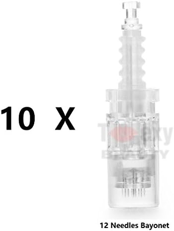 Replacement Cartridges for Dermapen, Skin Care Beauty Tool 10 Pcs 12Needles for Auto Stamp Pen ( Bayonet Slot)