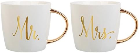 14oz Ceramic Mug Mr &amp; Mrs Set.
