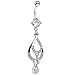 Body Candy 316L Stainless Steel Glittering Double Drop Dangle Belly Ring
