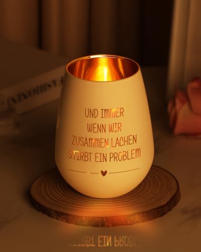 Blumuze Gifts for Girlfriend Women, Glass Tea Light Holder, Best Friend Gifts, Best Friend Birthday Gift, Birthday Gift for Girlfriends, Friendship Gift
