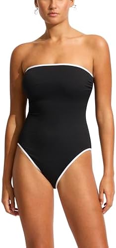Seafolly Women's Active Deep V Plunge Maillot One Piece Swimsuit