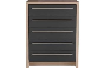 Hygena Camden 5 Drawer Chest Oak And Graphite G Amazon Co Uk