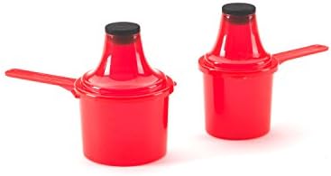 Scoopie 4 Count Portable Scoop Funnel x2 60cc/90cc Protein/Baby Formula Pack, Red - #1 On The Go Powder Dispenser For Water Bottles and Shaker Bottles