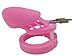 Men's Silicone Equipment Control cage with 5 Rings (Pink)