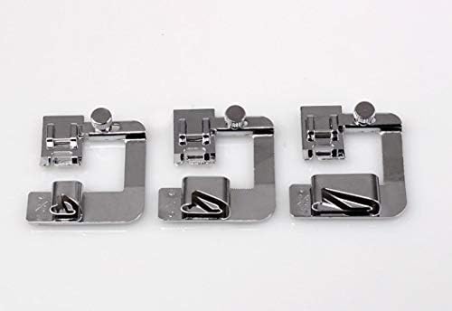 3Pcs Domestic Hemming Cloth Strip Presser Foot Sewing Machine Parts Hemmer Foot Rolled Hem Foot for Singer Brother by AdvancedShop