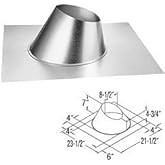M&amp;G DuraVent 58DVA-F6 5" x 8" Galvanizedl Adjustable Roof Flashing 0/12-6/12,
