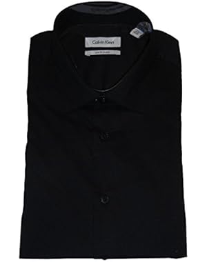 Calvin Klein Men's Slim Fit Stretch Shirt, Size 16 1/2 34-35, Charcoal
