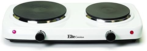 lunanice White color Electric Stove Top High Powered 2 Burners Cooktop Range Oven Hot Plate 7"