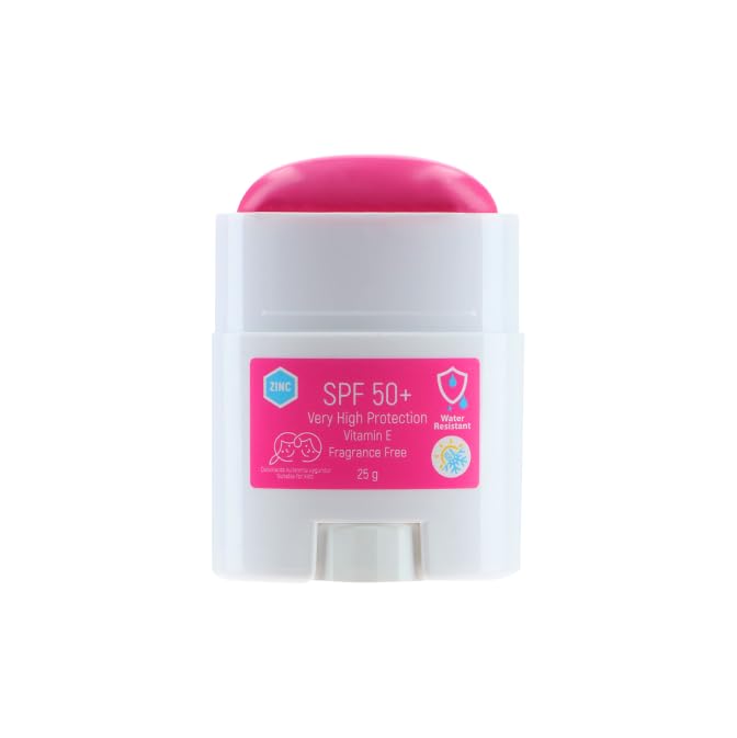 Bılge Ozturk Sun Cream Stick SPF 50, Formulated to Brighten Skin, Eliminate Acne & Blemishes, Moisturizing, Vegan, Long Lasting Sunscreen, Easy Use, Ideal for Surfer, All Skin Types, 5 floz Pink