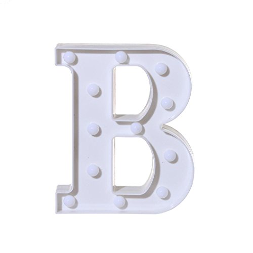 Snowfoller LED Letter Lights A-Z Plastic Letters Standing Hanging Light up Christmas Room Decorative Valentine Romance Atmosphere Party (B) - Thumbnail 4