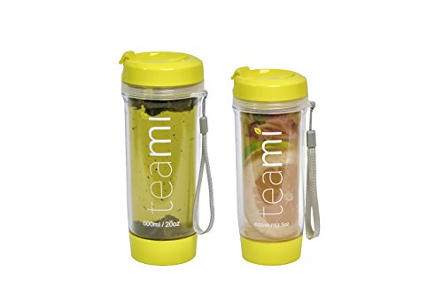 Teami BPA Free Plastic Tumbler, Yellow, 13.5 Oz.