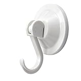 Power Lock Suction Cup Hooks (4-Pack), Each One With 20 lb Capacity (White)