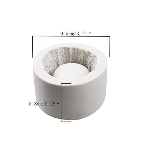 Bark Shape Round Flower Pot Silicone Mold, Succulent Plants Vase Flowerpot Mold,DIY Candlestick Candle Holder Mould,Gypsum Plaster Mould,Concrete Cement Clay Crafts Making Mold,Bonsai Decor Mold - Thumbnail 2