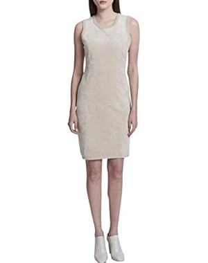 Womens Sweater Dress with Suede Front