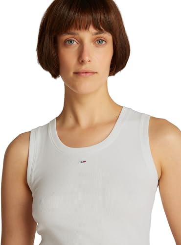 Femme Tjw Essential Rib Tank Ext Dw0dw20673 Autres T-Shirts, White (Ecru), S EU
