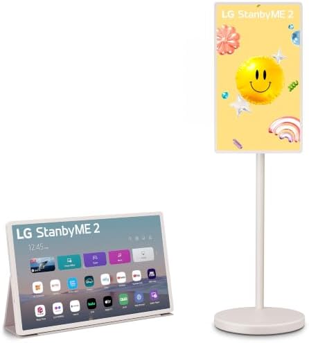LG 27-Inch StanbyME 2 Portable Touch Screen TV with Folio Cover | Dolby Vision, HDR10, Filmmaker Mode, Built-in Battery, Full Swivel Rotation