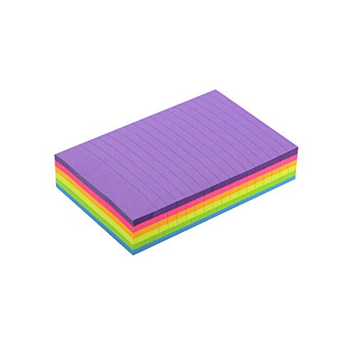 Early Buy Lined Sticky Notes with Lines 4x6 Self-Stick Notes 6 Bright Color 6 Pads, 45 Sheets/Pad - //coolthings.us