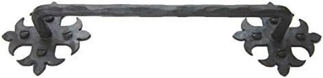 Spanish Style Fleur Cross Hammered Iron Cabinet Pull HPBH8 (Natural Wax)