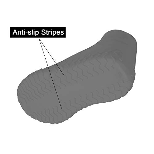 Sygile Small Size Premium Silicone Shoe & Boot Covers - Durable & Non-Slip, Non-Toxic, Water Resistant, Recyclable - for Medical, Construction, Workplace, Indoor Carpet Floor Protection - Gray