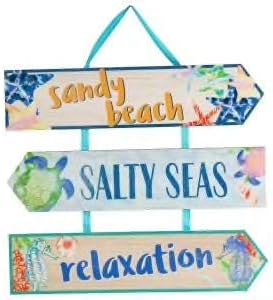 Beach Summer Ocean Home Decor Sign-Sandy Beaches, Salty Seas, Relaxation