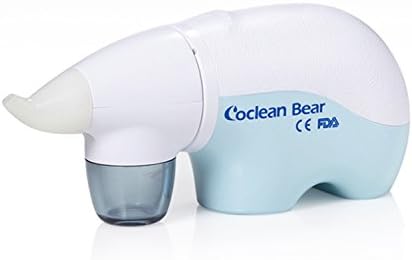 CoClean-Bear Electronic Vacuum Suction Nasal Aspirator - Safe, Fast, Hygienic Baby Snot Sucker - Simple and Easy to use Battery Operated Nose Cleaner
