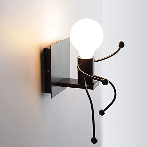 Stoex Lampara De Pared Hombre Pequeno De Hierro Aplique Ajustable
