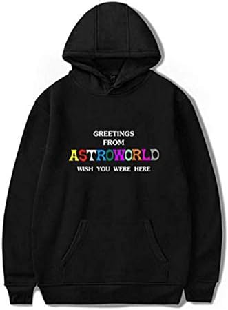 Unisex Hoodies Travis Scotts ASTROWORLD-Wish You were Here Couples Mounted Printed Streetwear Pullover Sweatshirt