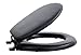 Soft Standard Vinyl Toilet Seat, Black - 17 Inch Soft Vinyl Cover with Comfort Foam Cushioning - Fits All Standard Size Fixtures - Easy to Install Fantasia by Achim Home Decor