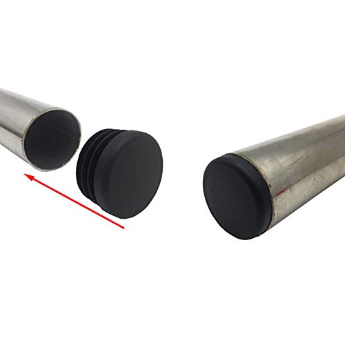BTMB Black Furniture Glides End Cap Round Plastic Tubing Pipe Insert Plug,Pack of 100 (Dia 14mm/0.55'') - Thumbnail 2