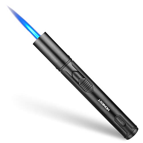 Torch Lighter Butane Lighters with Fuel Level Window, Adjustable Jet Flame for Grill Kitchen BBQ