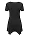 Lock and Love LL WT1359 Short Sleeve Knot Front Baby Doll Tunic M BLACK
