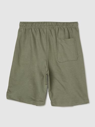 Max Boys Knit Solid Shorts, Green, 10-12 Y 2