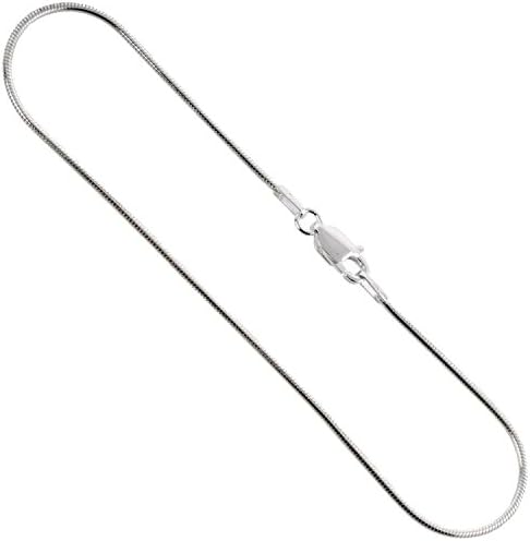 Viosi Sterling Silver 1MM Nickel Free Diamond Cut Finish Snake Chain 16" 18" 20" 22" 24" 30" Necklace