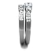 L8ny Three-Stone Type Brilliant CZ Stainless Steel Wedding Ring Set