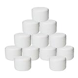 Houseables White Jar Lotion Container, 2 Oz, 60 ML Gram Capacity, 12 pcs, Plastic, BPA Free, w/ Removable Inner Liners & Dome Lids for Cosmetic Samples, Cream