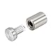 uxcell 10 Pcs Silver Tone Stainless Steel 19 X 32mm Standoff Hardware for Glass