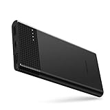 PISEN Power Bank Type C, Slim Portable Charger, Battery Pack USB C 10000mAh with LED Indicator Light, Dual USB External Battery Charger [Plaid] for iPhone, iPad, Samsung, Nexus and More (Black)