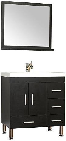 Alya Bath AT-8050-B-S Ripley Collection Single Modern Bathroom Vanity Set, Black, 30"